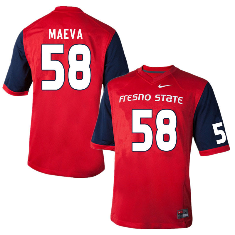 Men #58 Tyson Maeva Fresno State Bulldogs College Football Jerseys Sale-Red